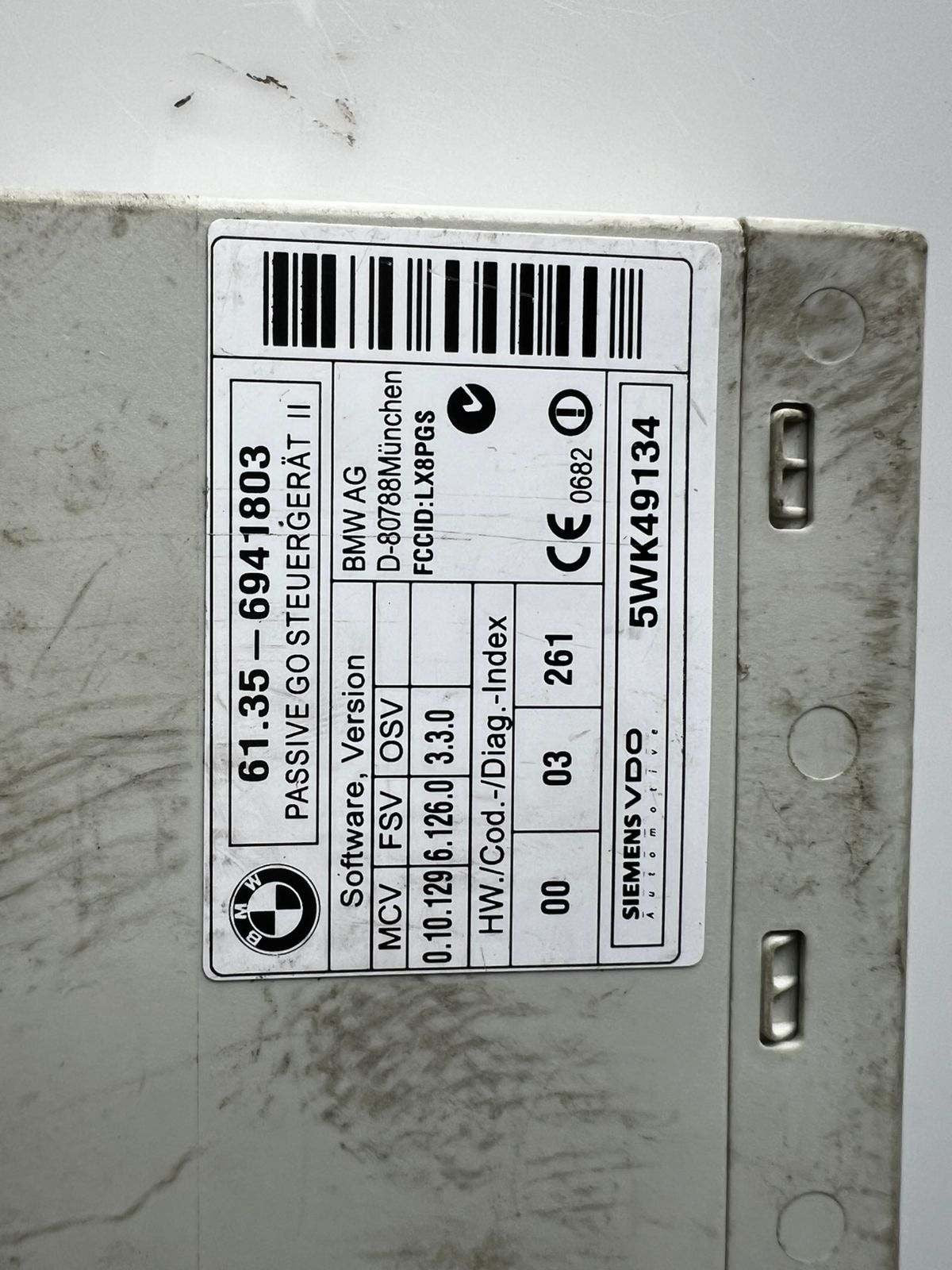 BMW 2006-2008 BMW 750i Passive Go Control Module 6941803 7 Series E65 E66 E67 75