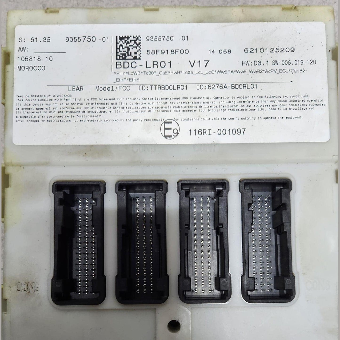 2014-2018 BMW X5 Body Control Module 9355750 X5 F15 X5M OEM