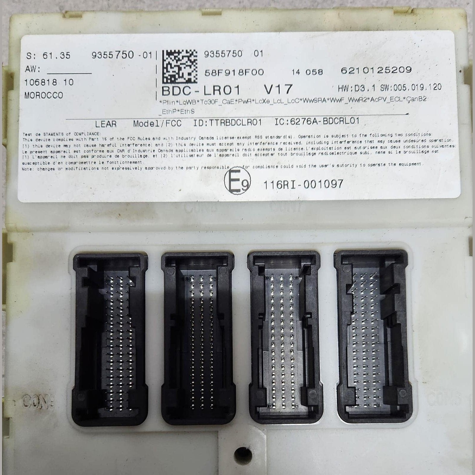2014-2018 BMW X5 Body Control Module 9355750 X5 F15 X5M OEM