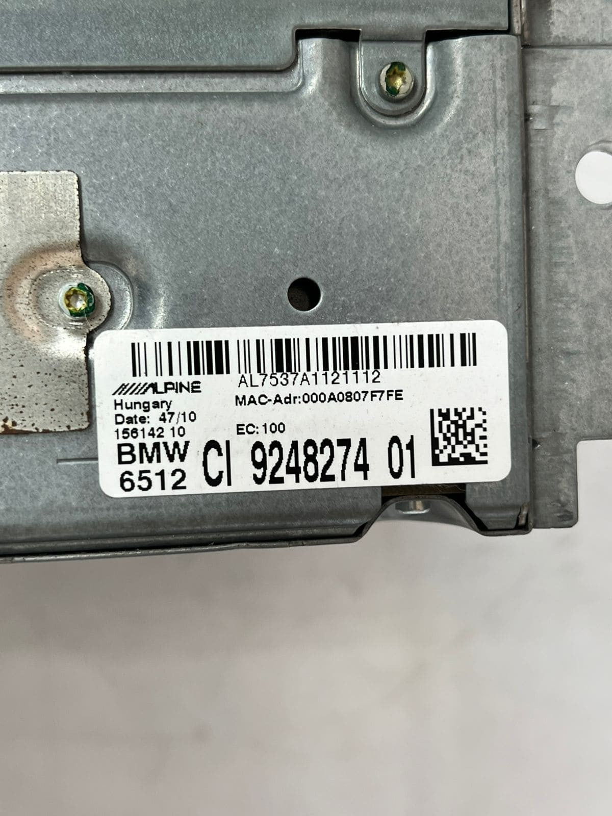 BMW 5 Series F10 F11, 6 Series F06 F12 F13 Navigation System Head Unit 9248274 