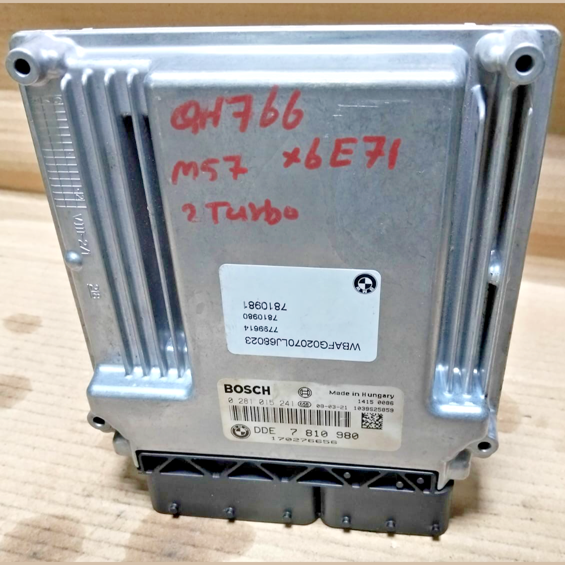 BMW X6 E71 M57 D5 TWIN TURBO M57N2 DIESEL Engine CONTROL ECU DDE 7810980 2011