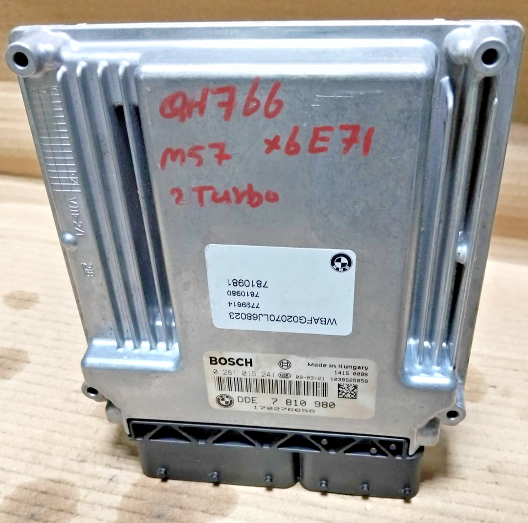 BMW X6 E71 M57 D5 TWIN TURBO M57N2 DIESEL Engine CONTROL ECU DDE 7810980 2011