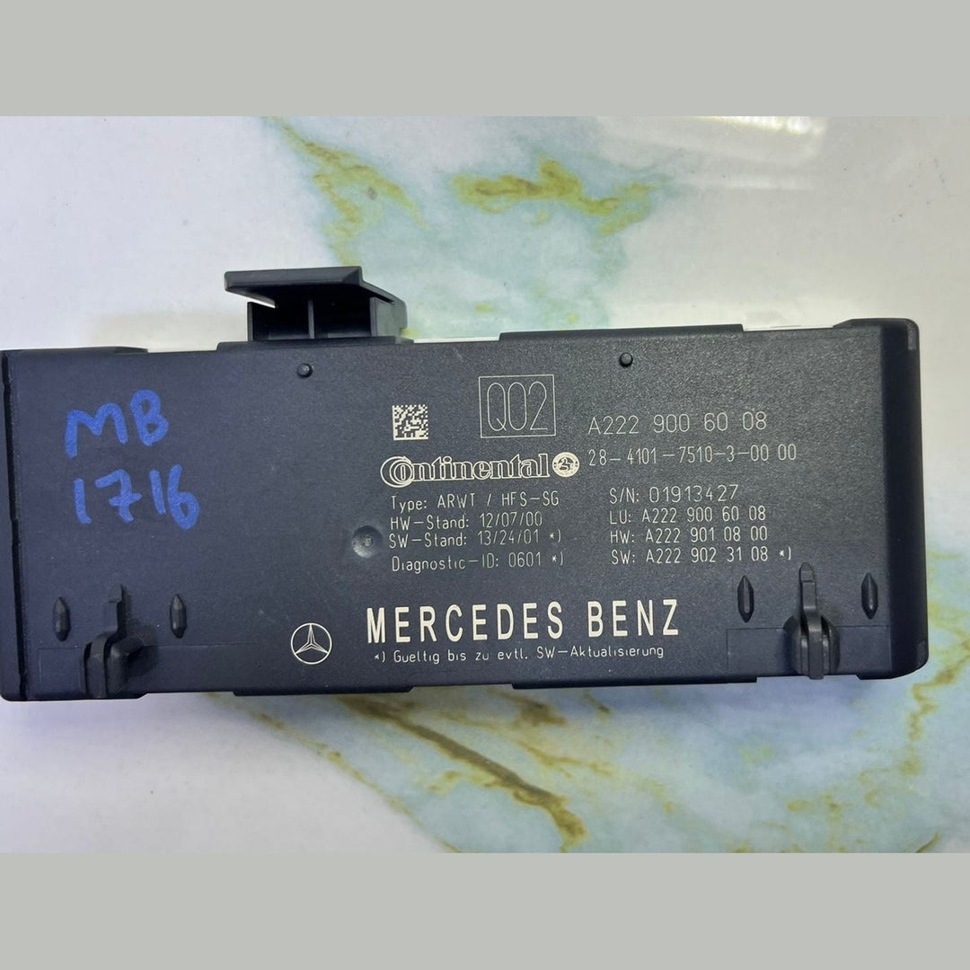 Genuine Mercedes-Benz W222 S-Class Trunk Lid Control Unit A 222 900 60 08