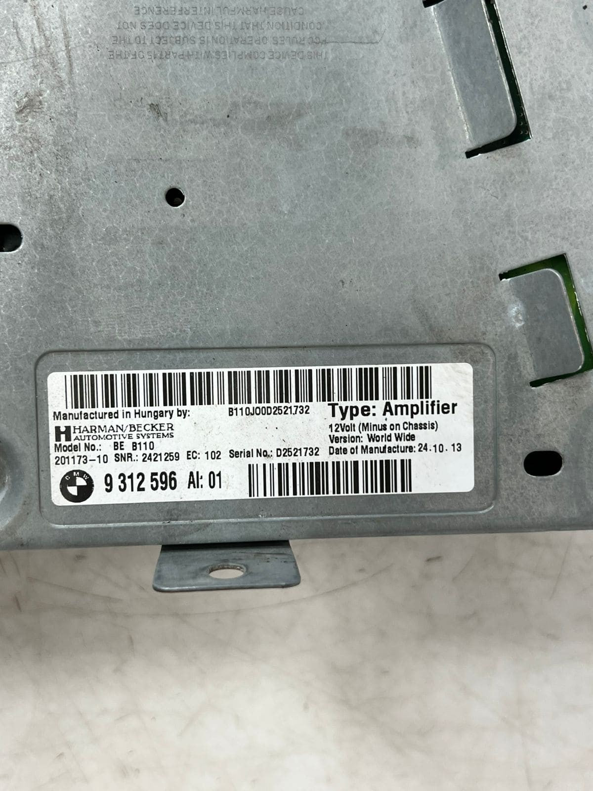 2014-2018 BMW F06 6 Series Gran Coupe 640i HIFI Audio Amplifier 9312596 OEM