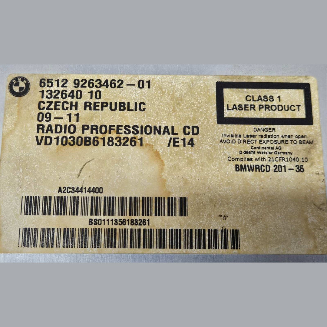 BMW X1 E84 E90 E92 OEM CD DECK HEAD AUDIO UNIT 9263462