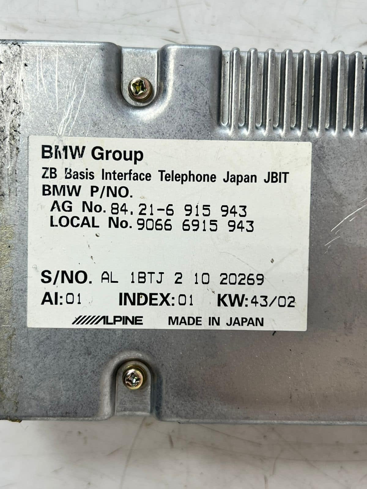 BMW 7' E65 E66 E67 X3 E83 Z4 E85 E86 JBIT Bluetooth Control Unit Module 6915943 