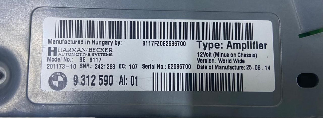 OEM BMW 7 Series F01 F02 F10 Hifi System Amplifier Harman Becker 9312590