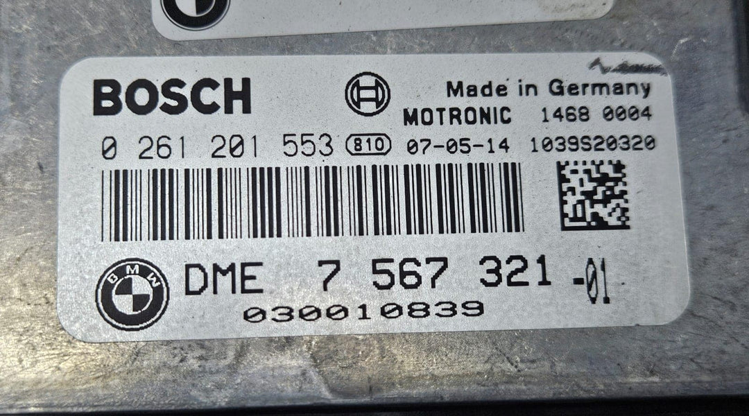 BMW 1' E87 LCI 116i N45N 2007 RHD Engine Control Unit DME ECU Only 7567321 OEM