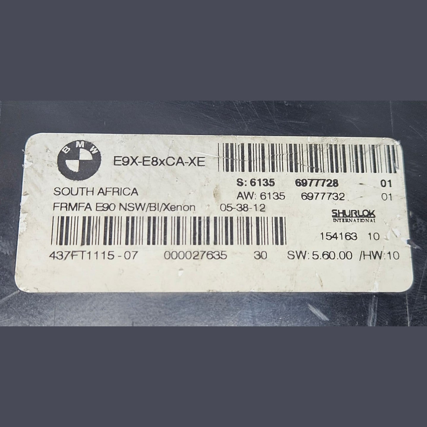 BMW E90 E91 E83 Footwell Light Control Module FRMA Xenon 6977732 OEM