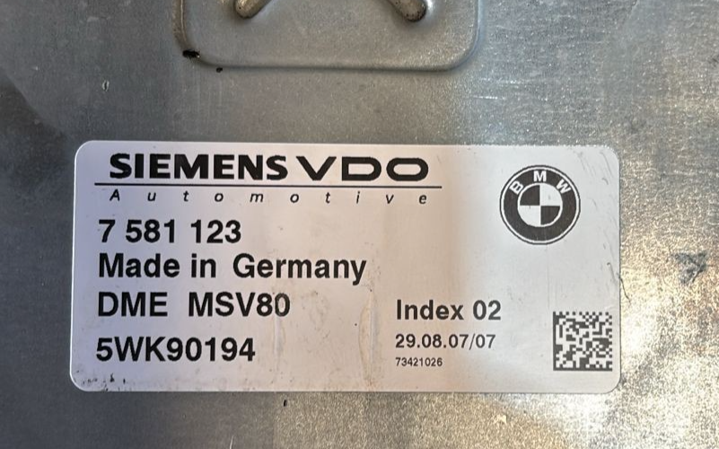 BMW E90 328I 530I X5 Z4 N52 MSV80 08-10  ECU ENGINE CONTROL MODULE UNIT 7581123