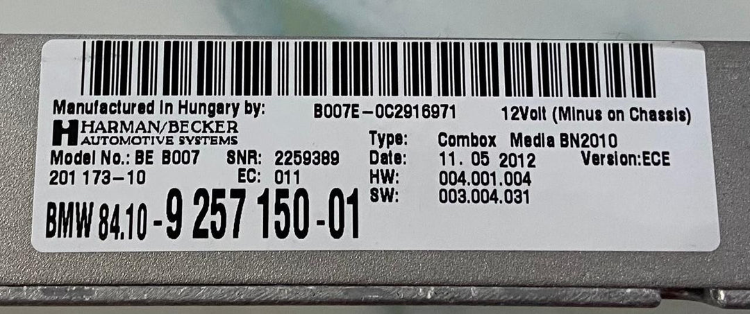 OEM BMW F11 F10 F30 F32 F36 BLUETOOTH CONTROL MODULE ECU 9257150