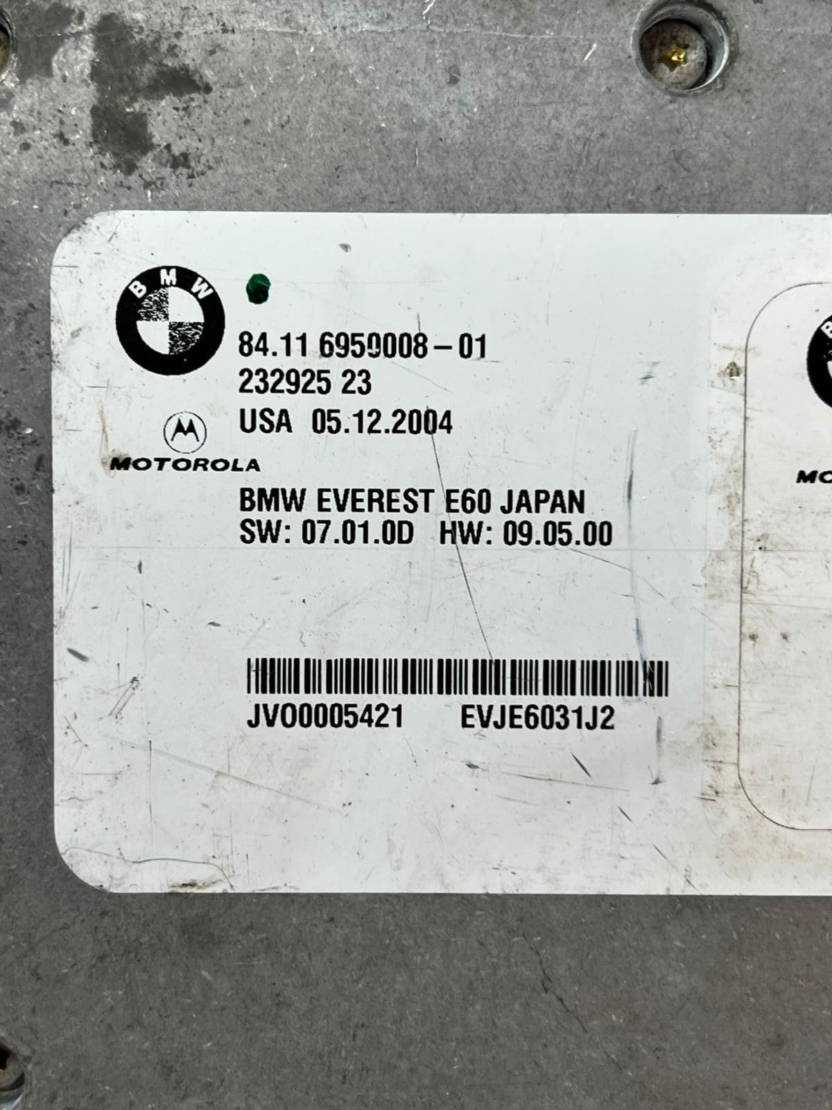 BMW 5 Series E60 E61 and 6 Series E63 E64 Telematics Control Unit 6950008 OEM