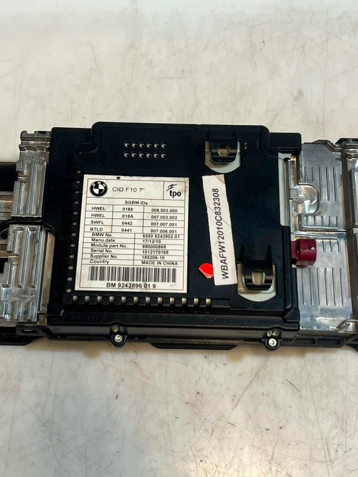 BMW 5 Series F10 F11 535i CID Central Information Display Screen 9243896 OEM