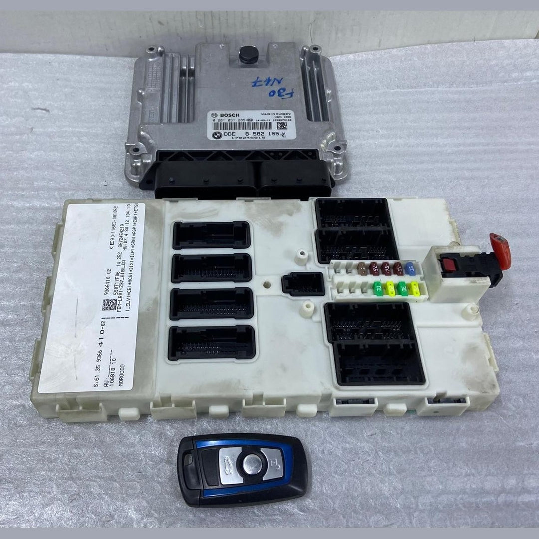 OEM BMW 320d F30 N47 ENGINE CONTROL UNIT ECU SET DDE 8582155 BOSCH