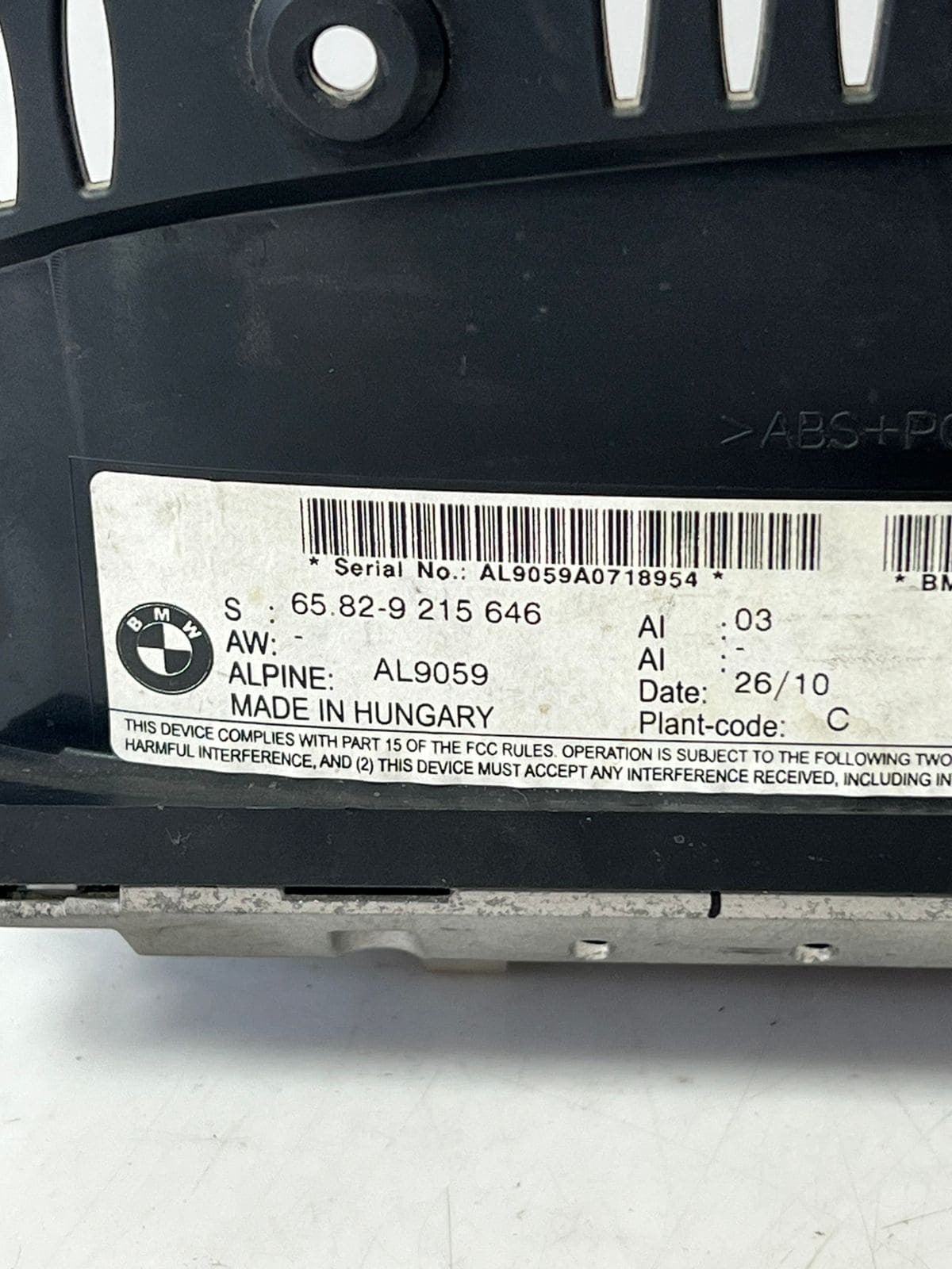 BMW 3' 5' 6' E90 E91 E92 E93 E60 E61 E63 E64 Central Information Display 9215646