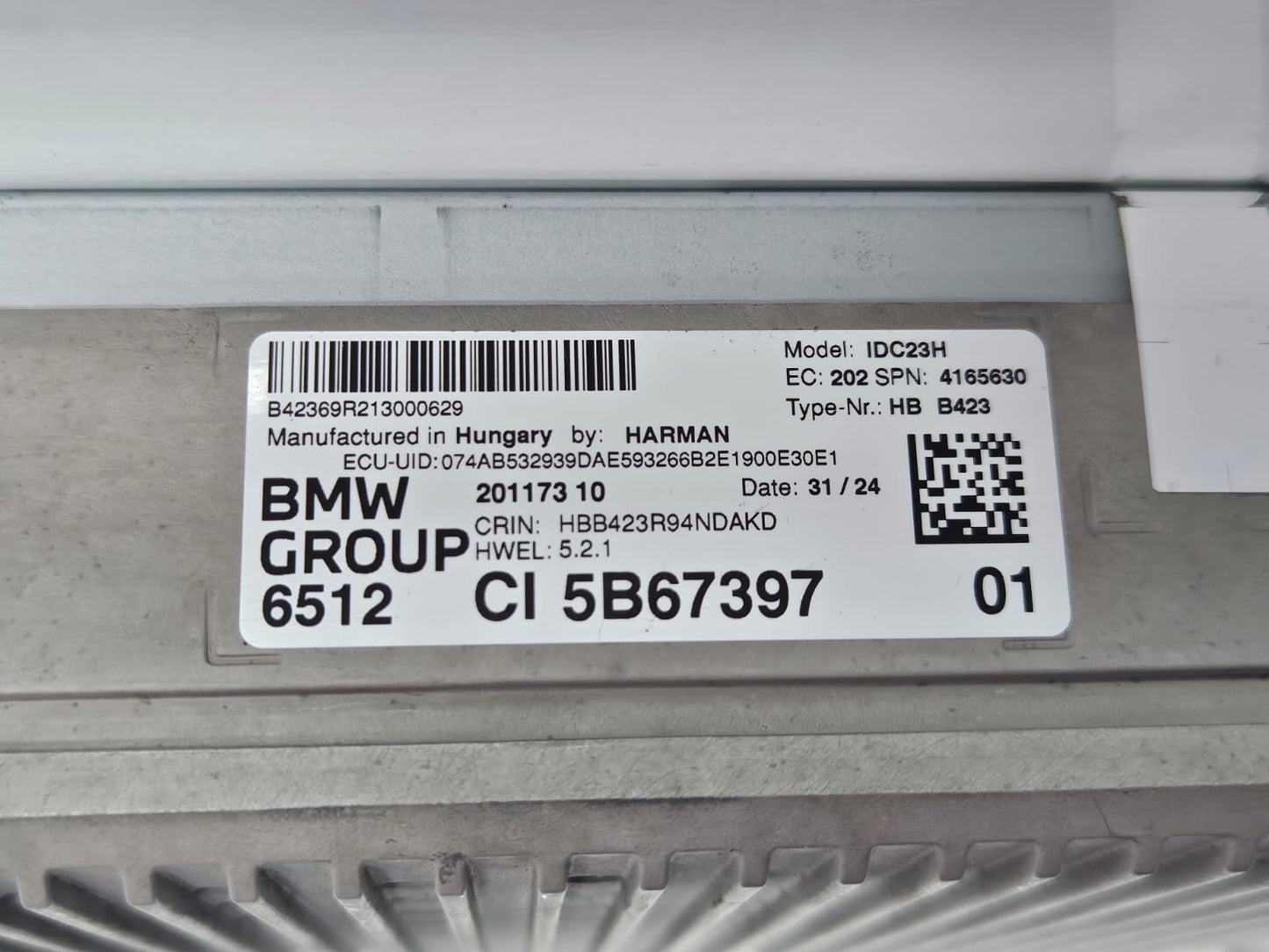 5B67397-2024 BMW X1 U11 S drive 18i Audio Head Unit Infotainment OEM