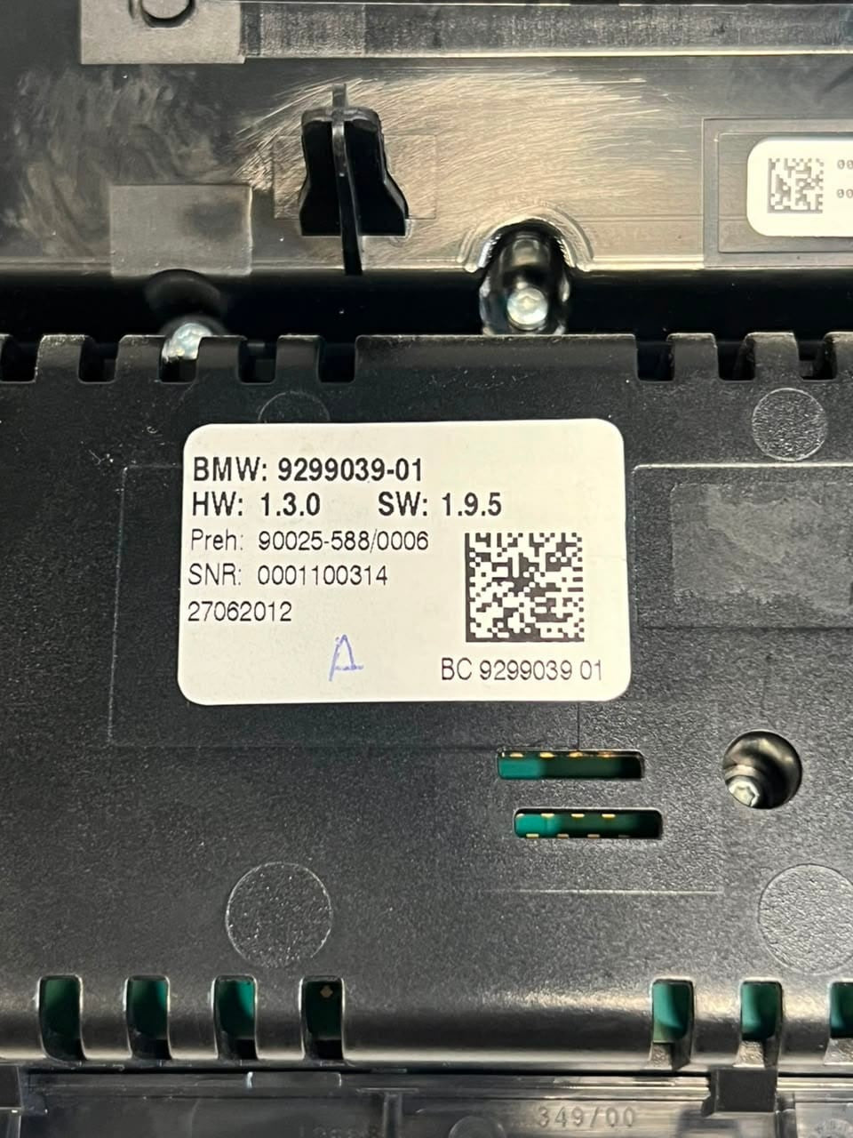 BMW 7 Series F01 F02 Climate Control Unit 9299039 OEM
