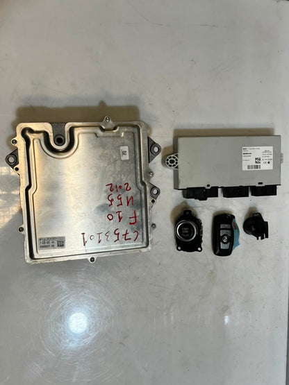 2012 BMW 5' F10 N55 Active Hybrid 5 Engine Control Unit ECU SET DME+CAS4 7639025
