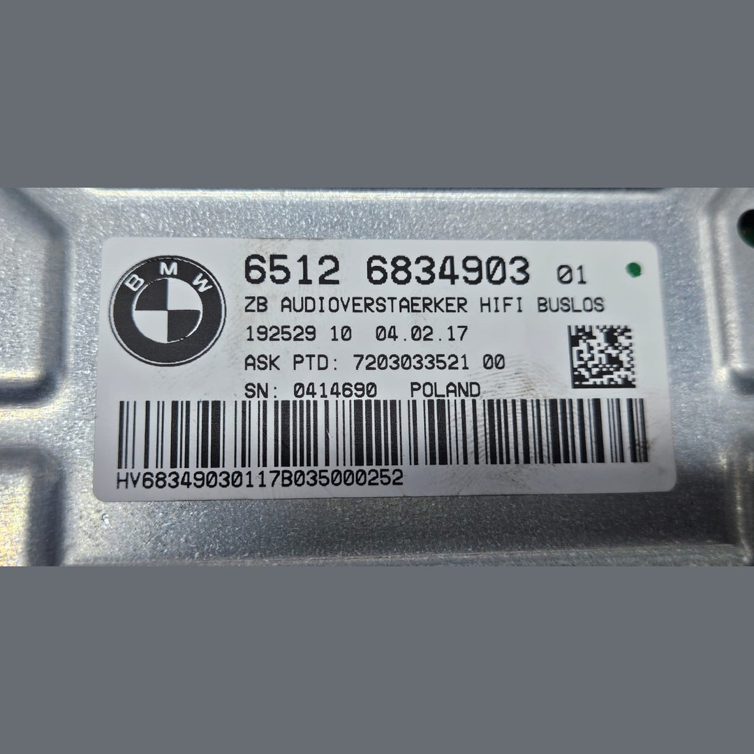 2017-2018 BMW 530i G30 Hifi Audio System Amplifier 6834903 OEM