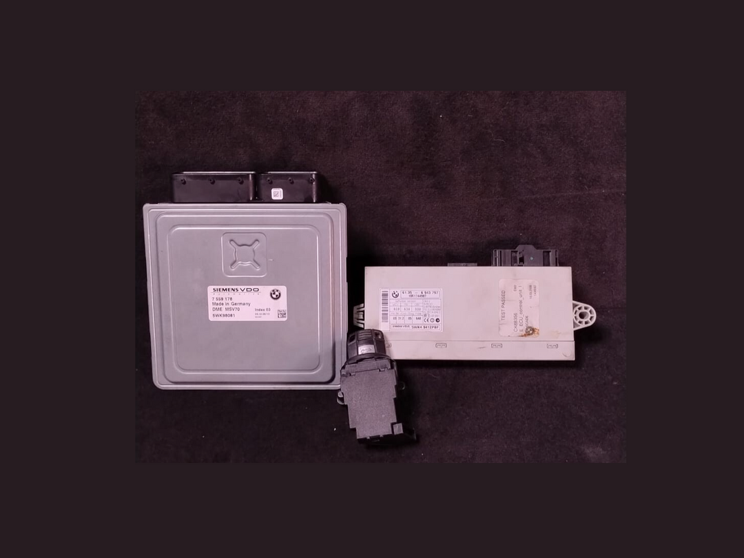 BMW 3 E90 E91, 5 E60 E61 ENGINE CONTROL MODULE UNIT ECU SET +KEY + CASE- 7559176