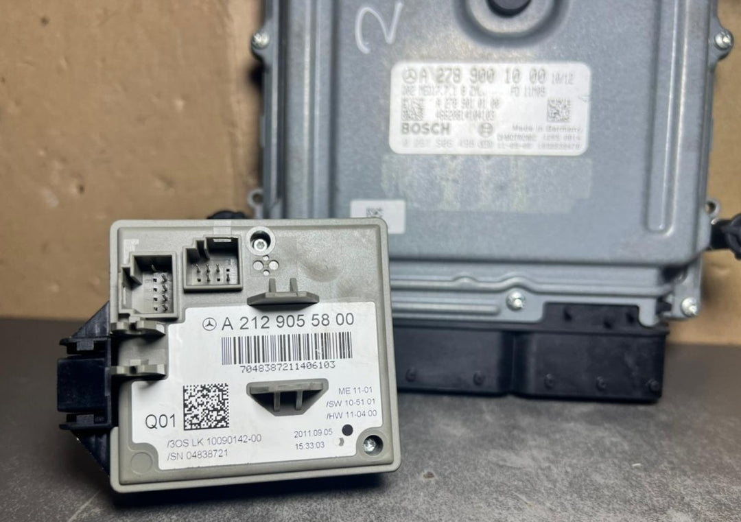 Mercedes W218 ECU Engine Control Module Ignition Key Switch Set A278 9001000 OEM