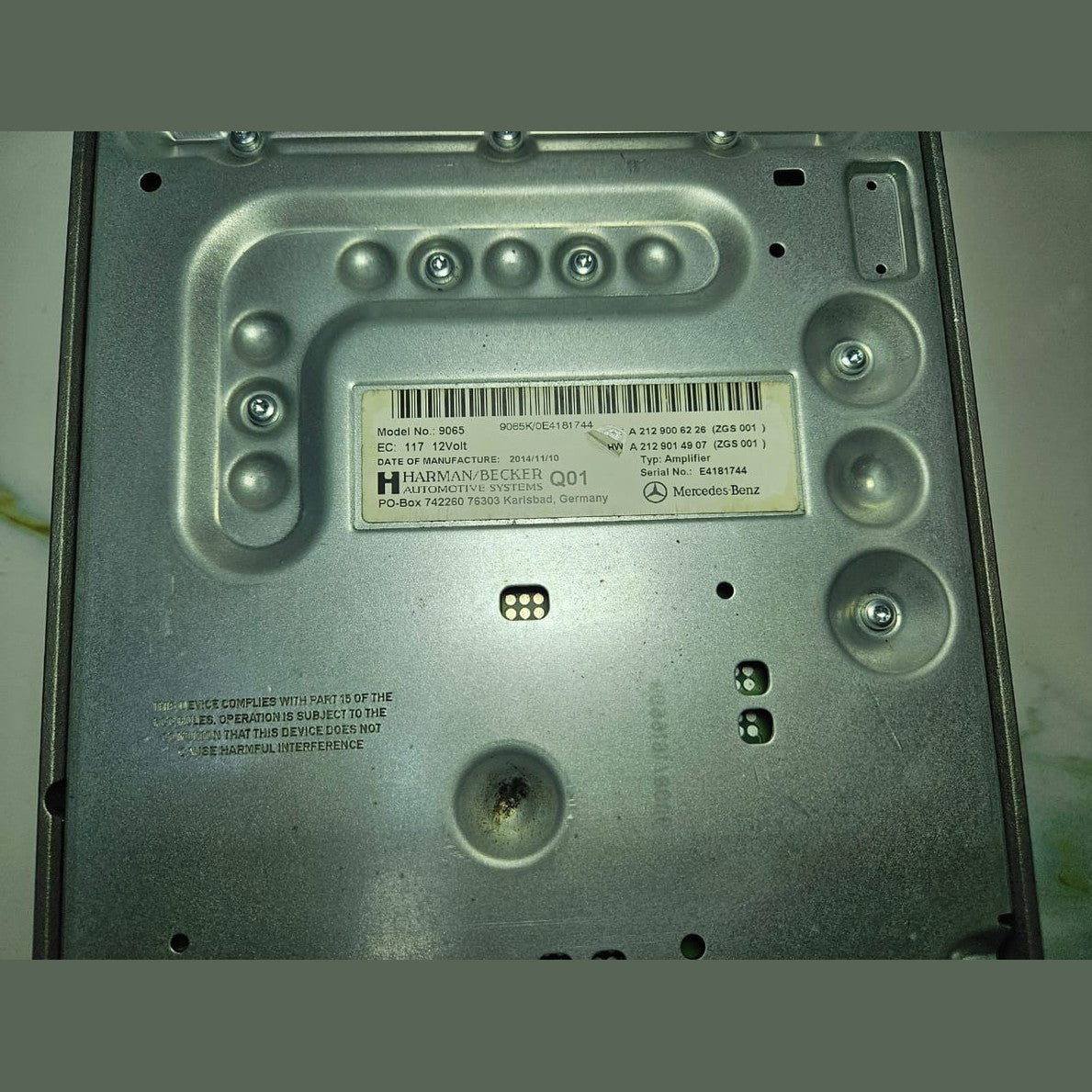 12-14 Mercedes W212 Harman Kardon Audio Sound Amplifier Amp A212 9006226 OEM