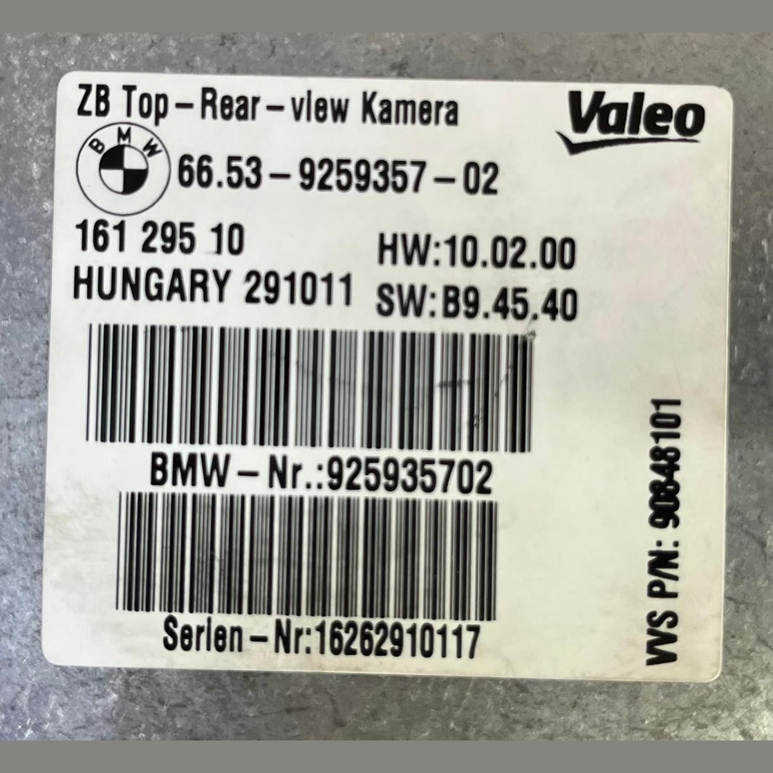 OEM BMW X5 X6 E71 REAR VIEW CAMERA CONTROL MODULE 9259357