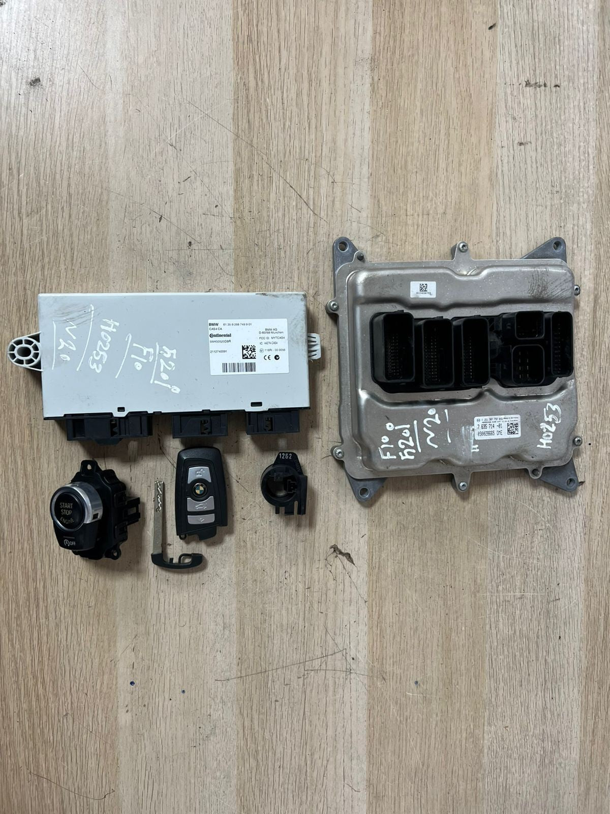 BMW F10 520I  X3 N20 ENGINE CONTROL UNIT DME ECU SET +CAS4 CA+ KEY - 7635714
