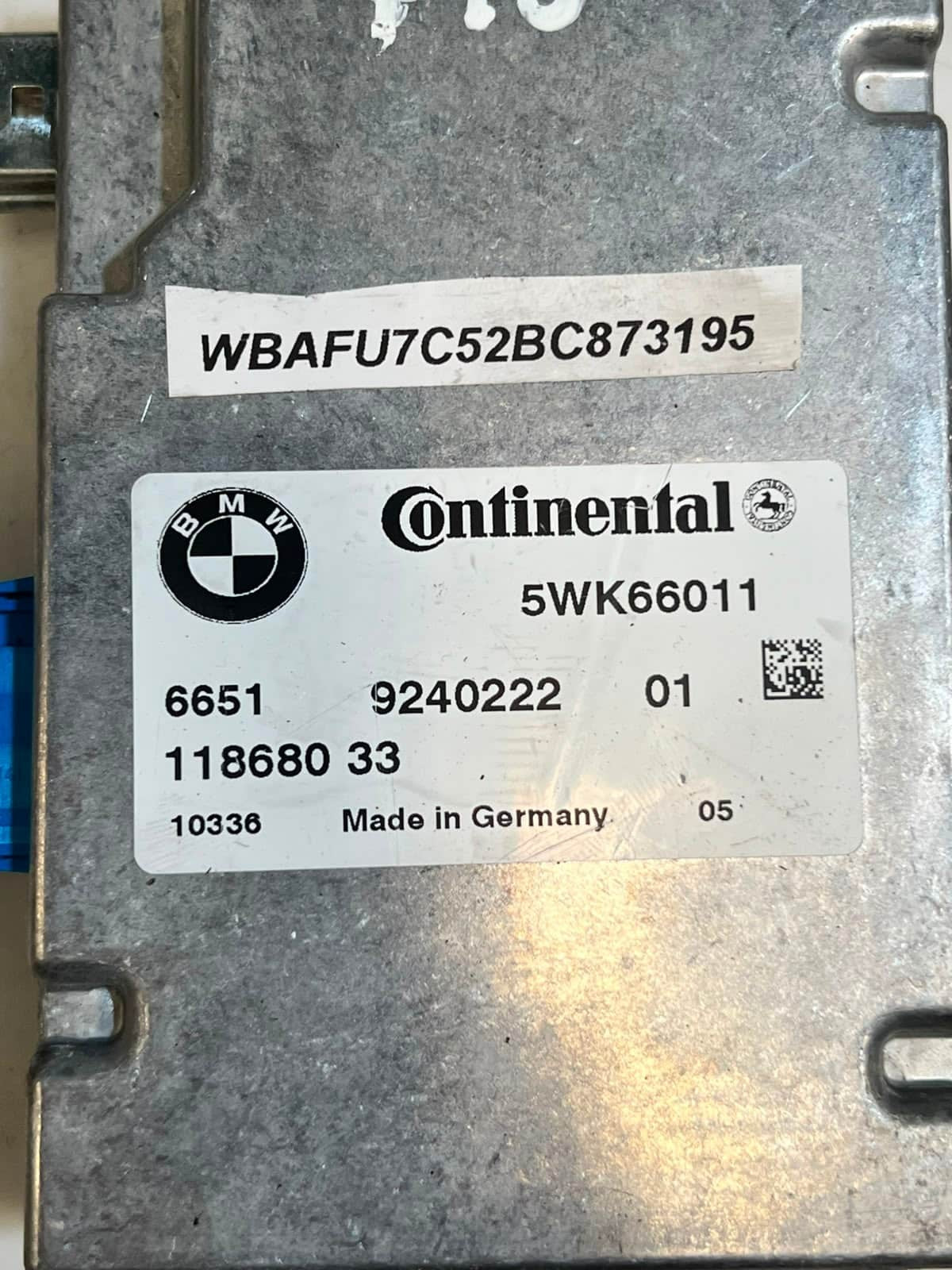 BMW 528i F10 F11 F12 F13 F01 F02 Camera Based System Control Module 9240222