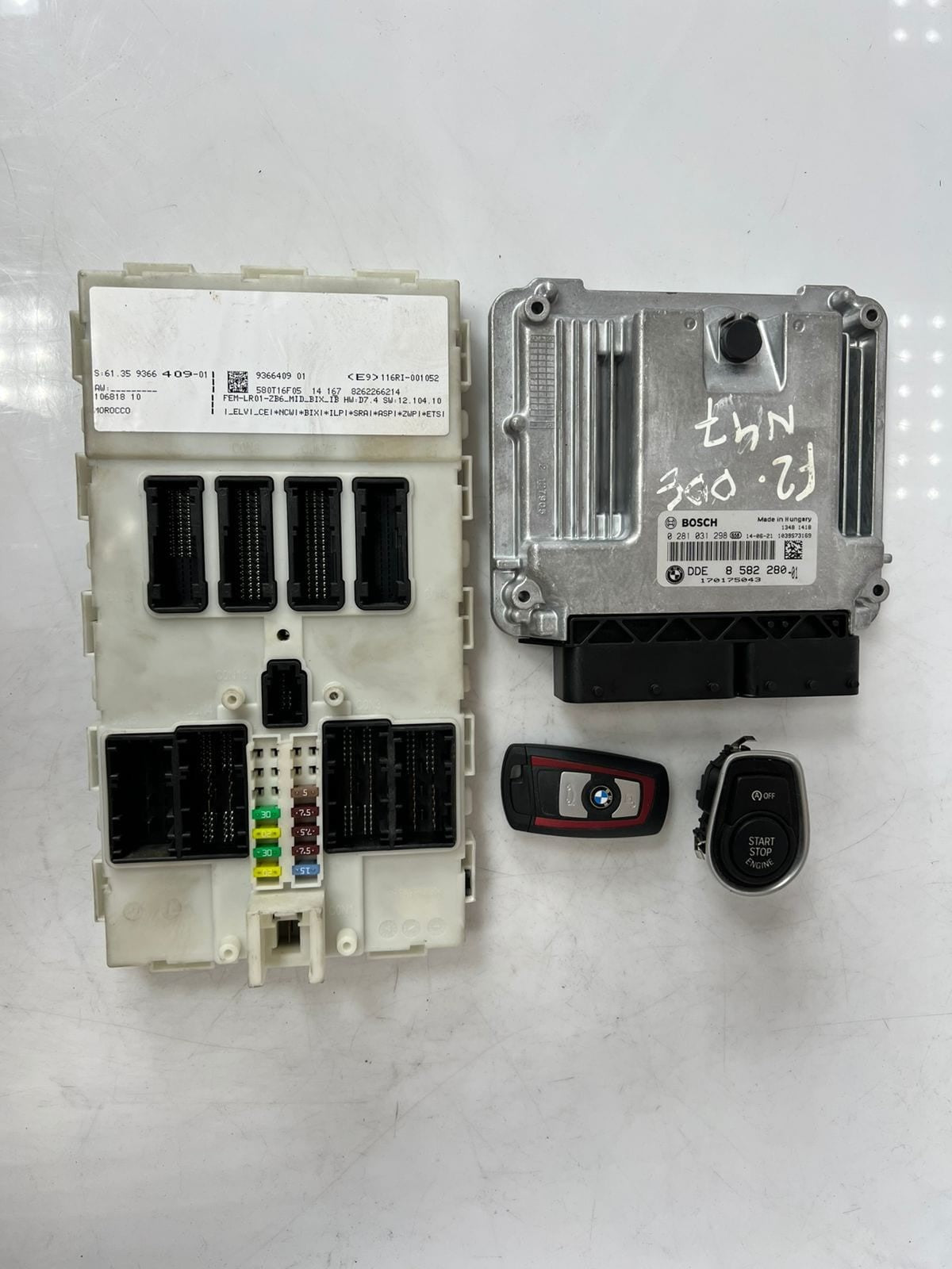 BMW 1 3 SERIES F20 N47 DIESEL ENGINE CONTROL MODULE ECU SET FEM + 1KEY 8582280