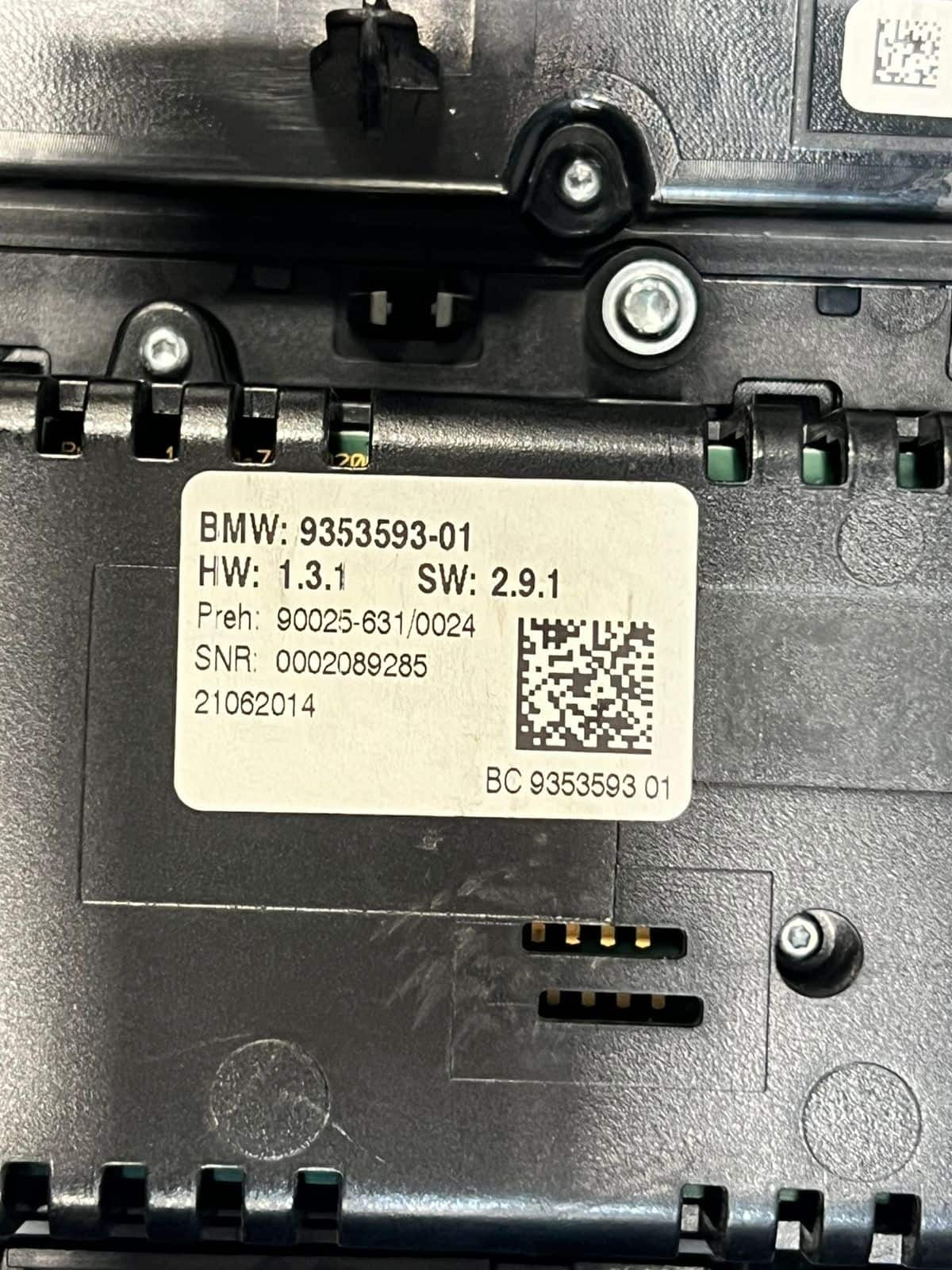 BMW 5 Series F10 F11 Climate Control Module FM/AM AC AUTO PANEL 9353593 OEM