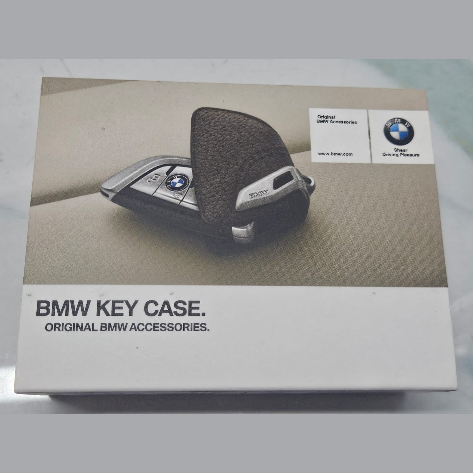 Genuine BMW F40 G20 G30 Leather Key Case With Stainless Steel Clip 82292408819