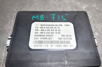 14-19 Mercedes-Benz CLA250 Parking Brake Control Module Unit A246 9004512 Oem