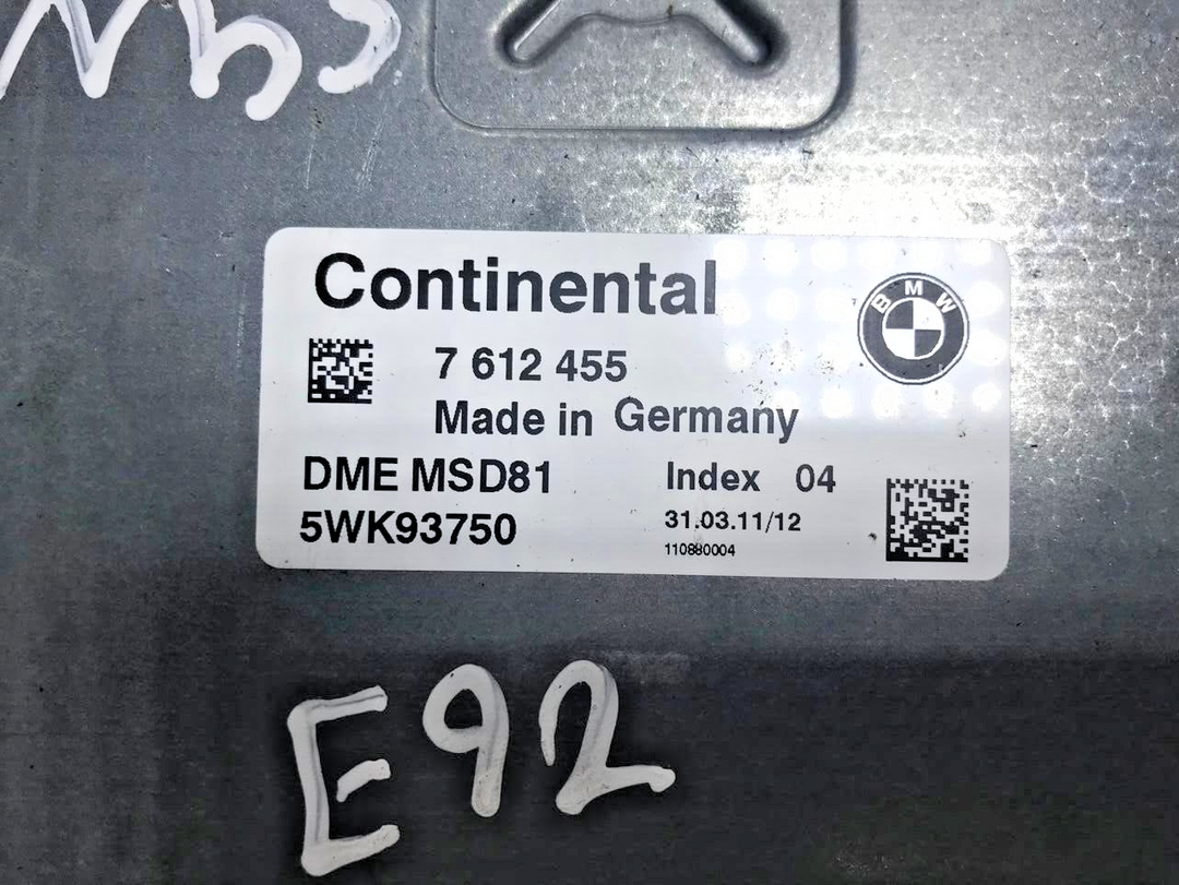 BMW  325i 330i 2005 - 2010 E92 N53 ENGINE CONTROL ECU UNIT SET DME MSD81 7612455
