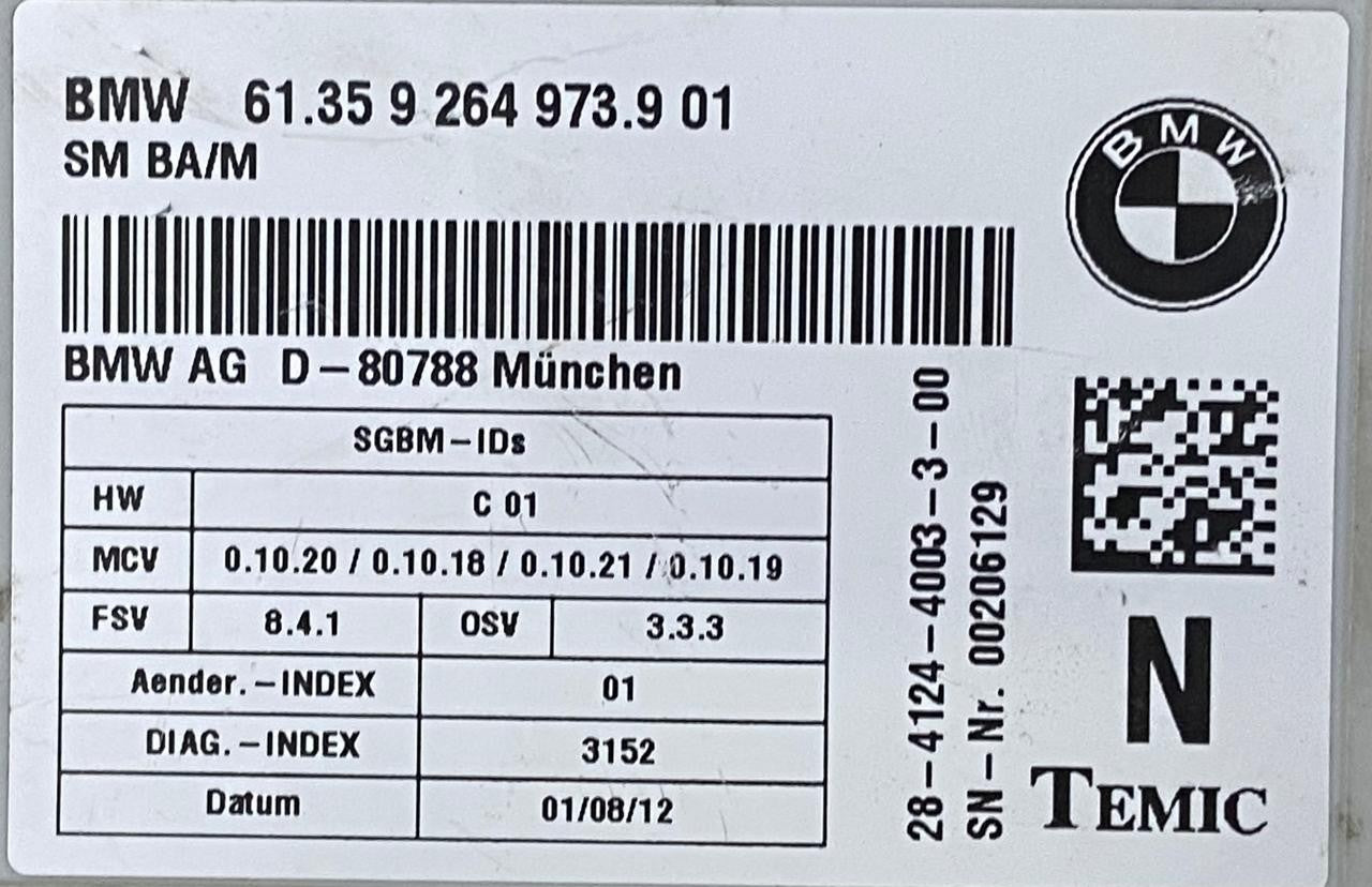 OEM BMW X5 X6 E70 E71 LCI FRONT SEAT CONTROL MODULE 9264973