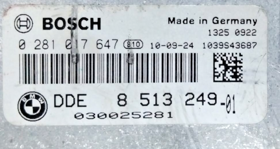 BMW X3 F25 xDrive 20 d Engine Control Unit   Diesel 135kw 2011 ECU 8513249