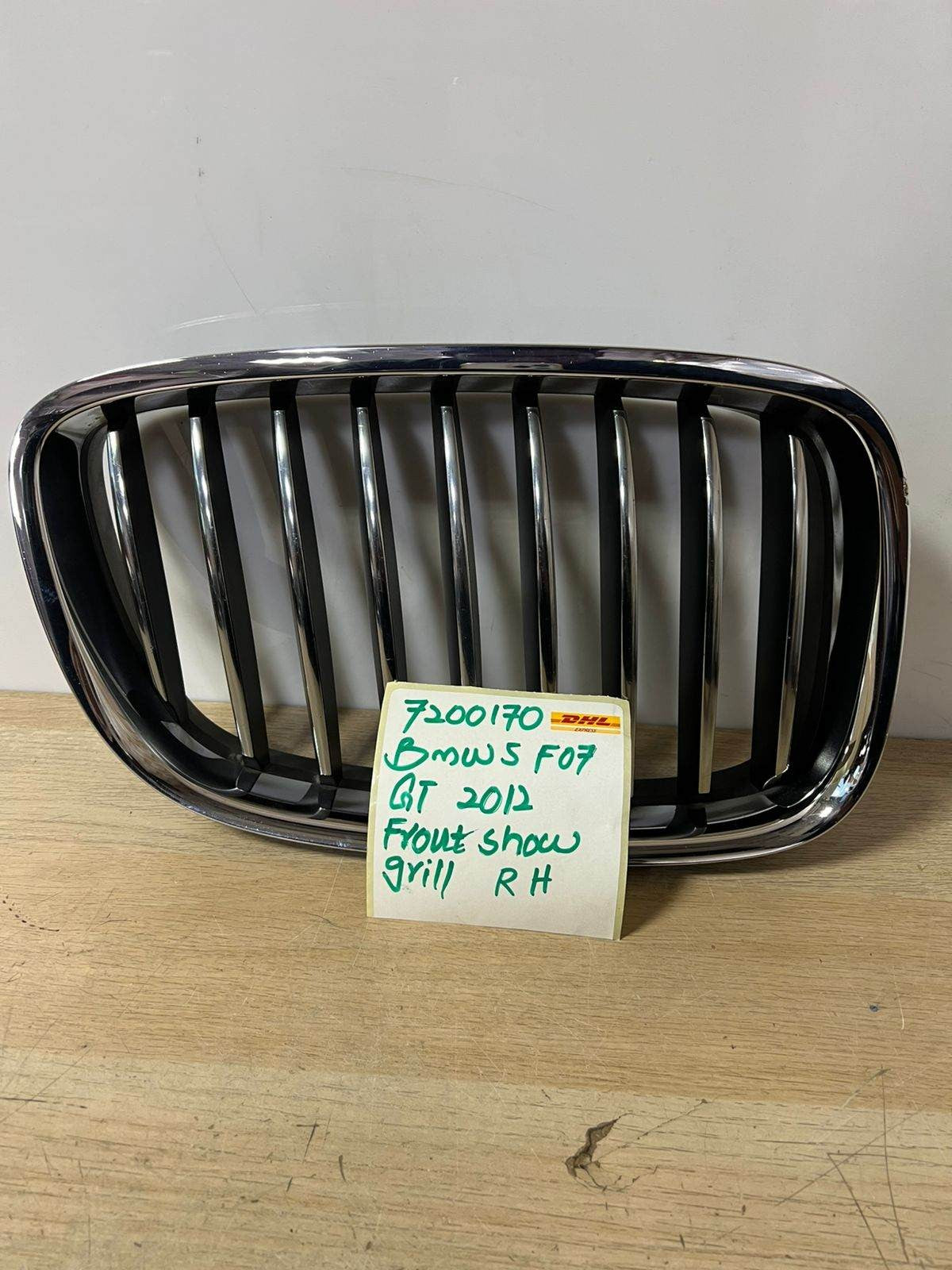 BMW 5 Series GT F07 2009 Front Right Upper Bumper Grille Trim Chrome OEM 7200170