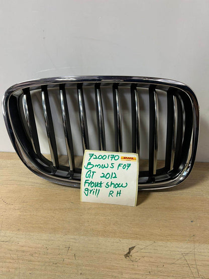BMW 5 Series GT F07 2009 Front Right Upper Bumper Grille Trim Chrome OEM 7200170