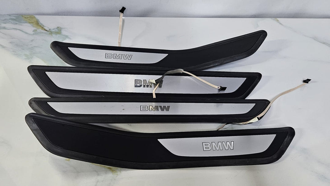 OEM BMW F01 F02 Front Rear Door illuminated Sill Plate Kick door step trim Set