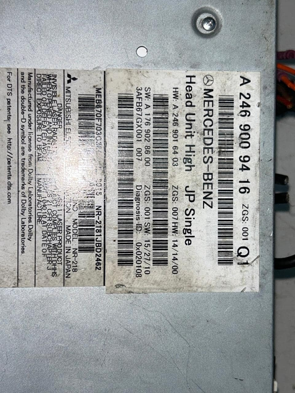 2016 Mercedes-Benz CLA180 Control Unit Complete A2469009416