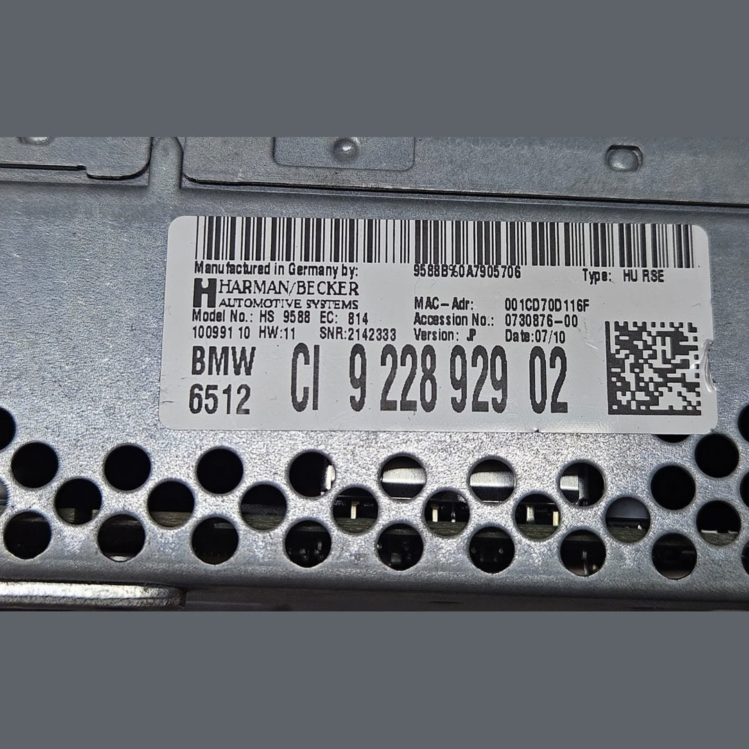 BMW F10 F01 F07 Rear DVD Radio Audio Media Stereo Player Module Unit OEM 9228929