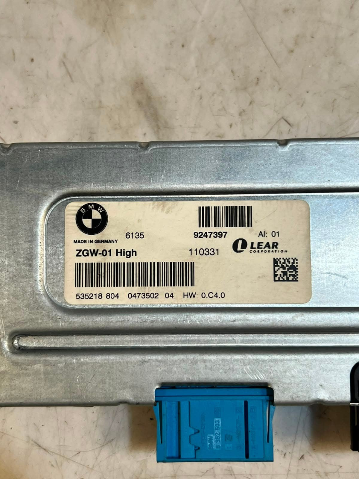 2011-2016 BMW 5' F07 F10 F11 535i Central Gateway Module 9247397 OEM