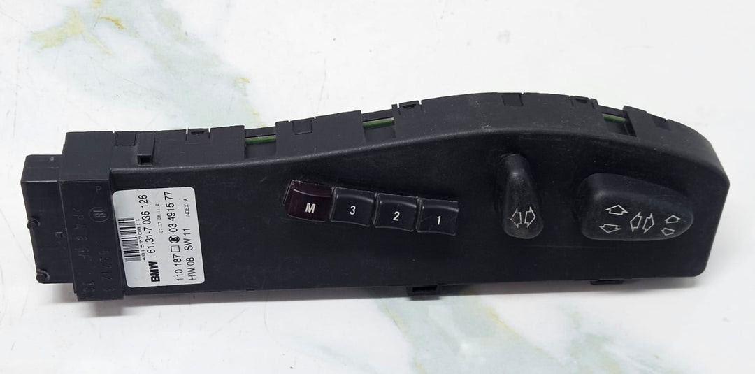 BMW E46, 6 Series E63, X3 E83 Right side Seat Control Switch 7036126 OEM