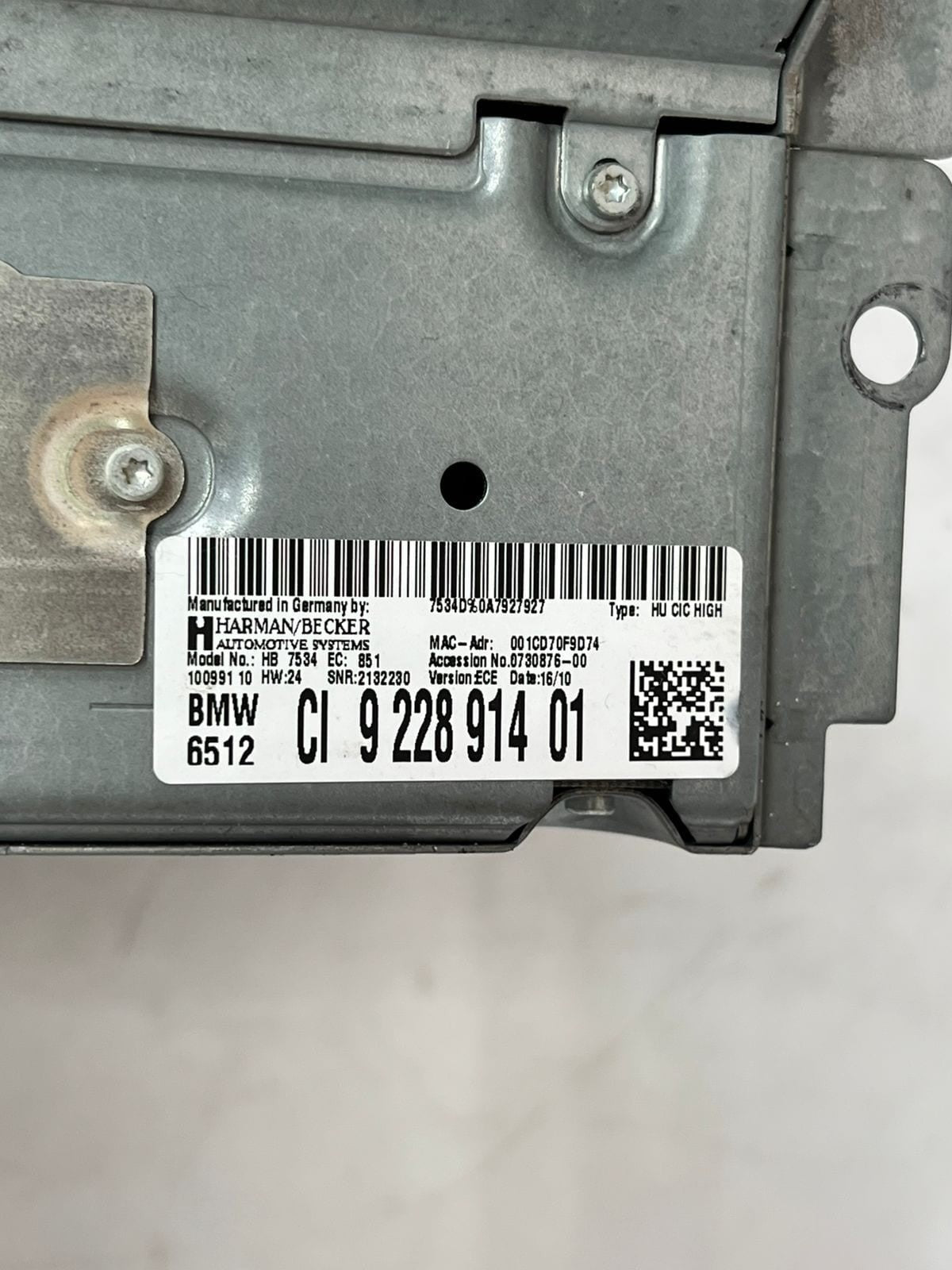 BMW F01 F06 F10 F11 F12 F13 CIC Car Information Computer Radio GPS Head 9228914