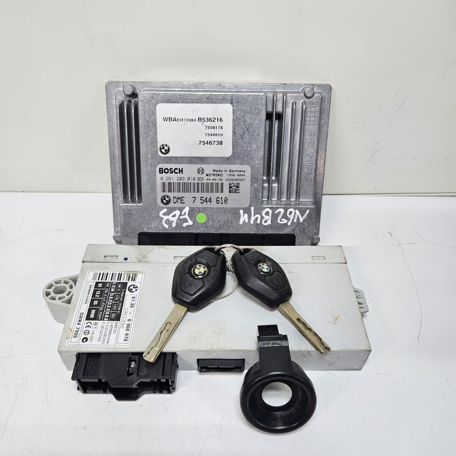 2011 BMW E60 E61 E63 E64 X5 750Li N62 Engine Control Unit DME Key Set 7544610