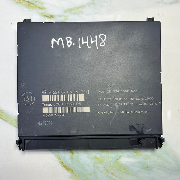 2007-2013 Mercedes-Benz S600 W221 Rear Seat Control Module A221 8706187 OEM