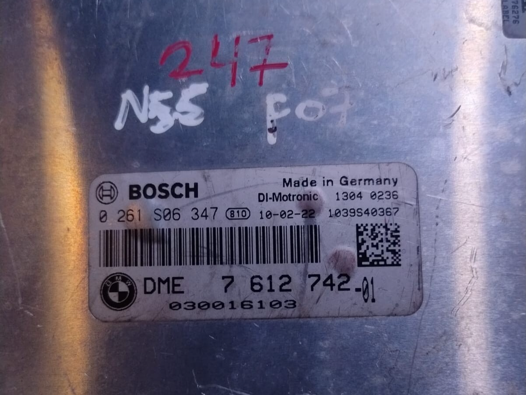 BMW 535i 2010 F07 N55 ENGINE CONTROL COMPUTER ECU UNIT ONLY DME 7612742