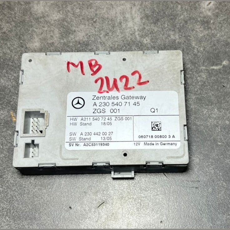 2001-2007 Mercedes-Benz W230 SL Central Gateway Control Module A230 5407145 OEM