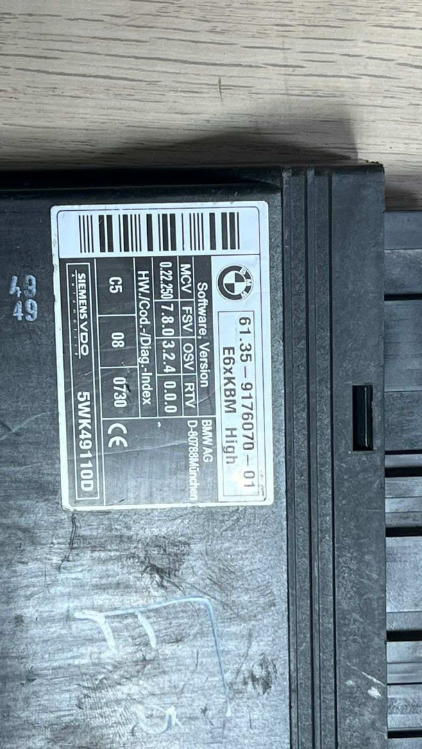 BMW Body Control Module 9176070 BMW 5 Series E60 E61.