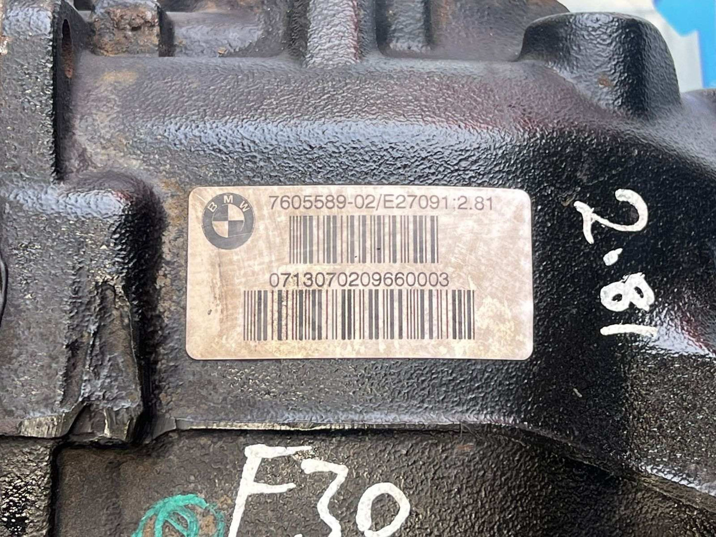 2012 BMW F30 M335i 2014 Rear Differential 7605589 RATIO 2.81